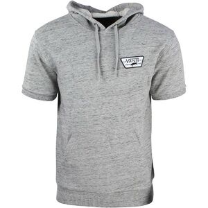Vans Heather Gray Short Sleeve Hoodie with Front Pouch Pocket, Size Large